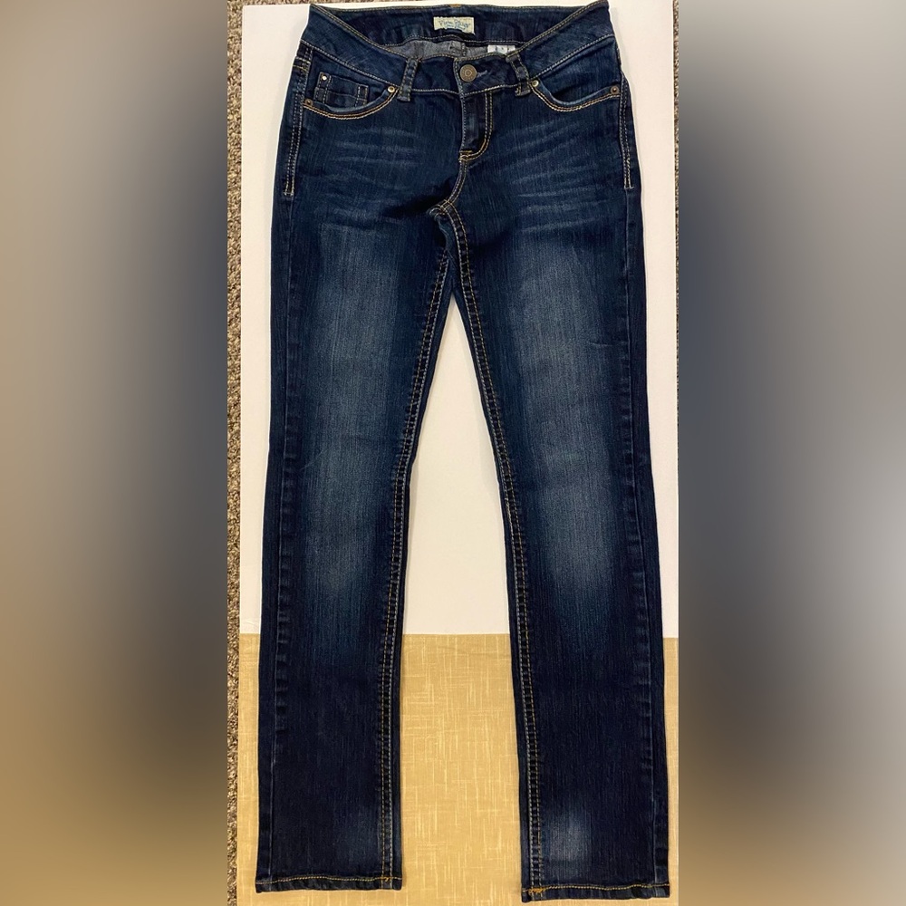 Paris Blue vintage low waist straight leg blue jeans